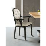 Gazzini Furniture Madalyon Kolçaklı Kapitoneli Sandalye - Siyah