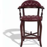 Gazzini Furniture Majesta Kapitoneli Classic Ahşap Bar Sandalyesi - Bordo