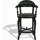 Gazzini Furniture Majesta Kapitoneli Classic Ahşap Bar Sandalyesi - Siyah - Yeşil