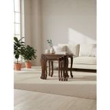 Gazzini Furniture Majestic Fransız Still 4'lü Ahşap Zigon Sehpa