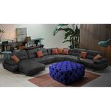 Gazzini Furniture Mavi Kare Chester Model Kapitoneli Orta Puf - 73 x 73