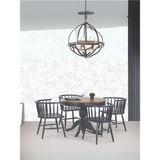 Gazzini Furniture Montclair Baba Ayak Sabit Masa 100X100 - Antrasit - Ceviz - 100 x 100 cm