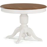 Gazzini Furniture Montclair Baba Ayak Sabit Masa 110X110 - Beyaz - Ceviz - 110 x 110