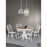 Gazzini Furniture Montclair Baba Ayak Sabit Masa 120X120 - Beyaz - Ceviz - 120 x 120