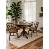 Gazzini Furniture Montclair Baba Ayak Sabit Masa 120X120 - Ceviz - 120 x 120