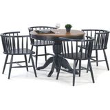 Gazzini Furniture Montclair Baba Ayak Sabit Masa 90X90 - Antrasit - Ceviz - 90 x 90