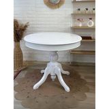 Gazzini Furniture Montclair Baba Ayak Sabit Masa 90X90 - Beyaz - 90 x 90