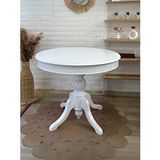 Gazzini Furniture Montclair Baba Ayak Sabit Masa 90x90 Beyaz