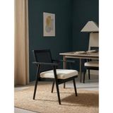 Gazzini Furniture Nara Japandi Hazeranlı Kolçaklı Ahşap Sandalye - Siyah