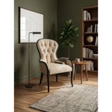 Gazzini Furniture Octopus Kapitone Döşemeli Ahşap Klasik Berjer - Siyah