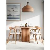 Gazzini Furniture Olimpos İskandinav Natural Ahşap Masa Sandalye Takımı 100x100 Çok Renkli
