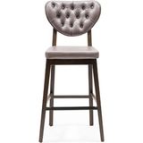 Gazzini Furniture Olivya Ahşap Ceviz Gri Bar Sandalyesi