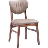 Gazzini Furniture Olivya Elma Ahşap Sandalye - Ceviz - Krem