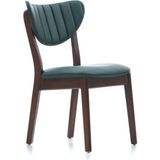 Gazzini Furniture Olivya Elma Ahşap Sandalye - Ceviz-Yeşil