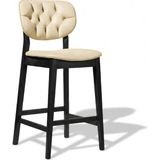 Gazzini Furniture Olivya Kapitoneli Ahşap Bar Sandalyesi - Siyah