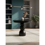 Gazzini Furniture Orbis Açılır Yuvarlak Ahşap Yemek Masası 100X100 - Siyah