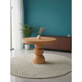 Gazzini Furniture Orbis Açılır Yuvarlak Ahşap Yemek Masası 120X120 - Naturel