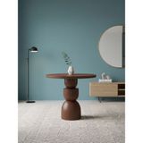 Gazzini Furniture Orbis Yuvarlak Ahşap Yemek Masası 100X100 - Ceviz