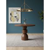 Gazzini Furniture Orbis Yuvarlak Ahşap Yemek Masası 120X120 - Ceviz