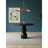 Gazzini Furniture Orbis Yuvarlak Ahşap Yemek Masası 120X120 - Siyah