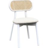 Gazzini Furniture Orpheus Bambu Hasırlı Ahşap Sandalye - Beyaz