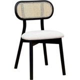 Gazzini Furniture Orpheus Bambu Hasırlı Ahşap Sandalye - Siyah