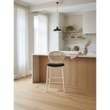 Gazzini Furniture Oslo Hazeranlı Ahşap Bar Sandalyesi - Beyaz