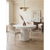 Gazzini Furniture Palermo Yuvarlak Açılır Ahşap Mutfak Masası - Beyaz - 100x100+30