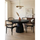 Gazzini Furniture Palermo Yuvarlak Açılır Ahşap Mutfak Masası - Siyah - 90x90+30