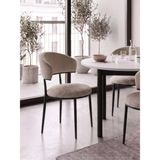Gazzini Furniture Prenses Metal Mutfak Sandalyesi - Siyah - Krem