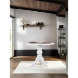 Gazzini Furniture Ravello Baba Ayak Sabit Masa 100X100 - 100 x 100 - Beyaz