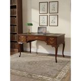 Gazzini Furniture Realm Fransız Retro Deri Ahşap Çalışma Masası 75X140 - 140x75 - Ceviz