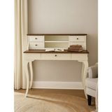 Gazzini Furniture Regis Rustik Still Raflı Ahşap Çalışma Masası 80X125 - 125x80 - Beyaz - Ceviz