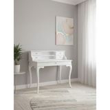 Gazzini Furniture Regis Rustik Still Raflı Ahşap Çalışma Masası 80X125 - 125x80 - Beyaz
