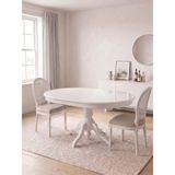 Gazzini Furniture Rika Baba Ayak Oval Açılır Mutfak Masası - Beyaz - 80x120+30
