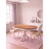 Gazzini Furniture Rika Baba Ayak Oval Açılır Mutfak Masası - Beyaz - Naturel - 70x110+30