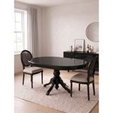 Gazzini Furniture Rika Baba Ayak Oval Açılır Mutfak Masası - Siyah - 80x120+30