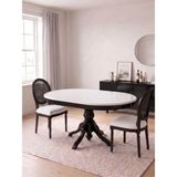 Gazzini Furniture Rika Baba Ayak Oval Açılır Mutfak Masası - Siyah - Beyaz - 80x120+30