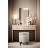 Gazzini Furniture Rio Retro Ayaklı Sandıklı Silindir Dekoratif Puf - Beyaz - 50x50
