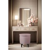 Gazzini Furniture Rio Retro Ayaklı Sandıklı Silindir Dekoratif Puf - Pembe - 50x50