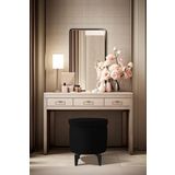 Gazzini Furniture Rio Retro Ayaklı Sandıklı Silindir Dekoratif Puf - Siyah