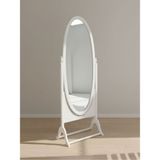 Gazzini Furniture Rivoli Ayaklı Ahşap Oval Boy Aynası 50X160 - Beyaz
