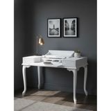 Gazzini Furniture Roma Rustik Klasik Ahşap Çalışma Masası - Beyaz - 123x68