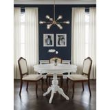 Gazzini Furniture Royal King Ingiliz Still Yuvarlak Ahşap Oymalı Yemek Masası - Beyaz - 120x120