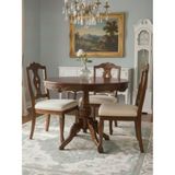 Gazzini Furniture Royal King Ingiliz Still Yuvarlak Ahşap Oymalı Yemek Masası - Ceviz - 120x120