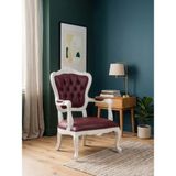 Gazzini Furniture Royal Klasik Ahşap Işlemeli Berjer - Beyaz