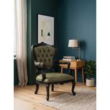 Gazzini Furniture Royal Klasik Ahşap Işlemeli Berjer - Siyah