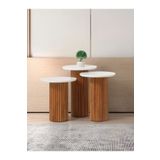 Gazzini furniture Savana Bohem 3'lü Ahşap Zigon Sehpa