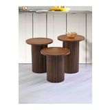 Gazzini furniture Savana İskandinav 3'lü Ahşap Zigon Sehpa