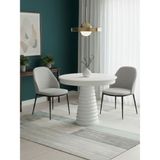 Gazzini Furniture Spirra Açılır Yuvarlak Ahşap Yemek Masası 100X100 - Beyaz